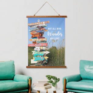 Travel Photo NOT ALL WHO WANDER Saying Hanging Tapestry