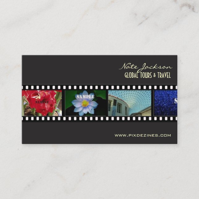 TRAVEL / PHOTO PORTFOLIO TEMPLATE / FILMSTRIP BUSINESS CARD (Front)