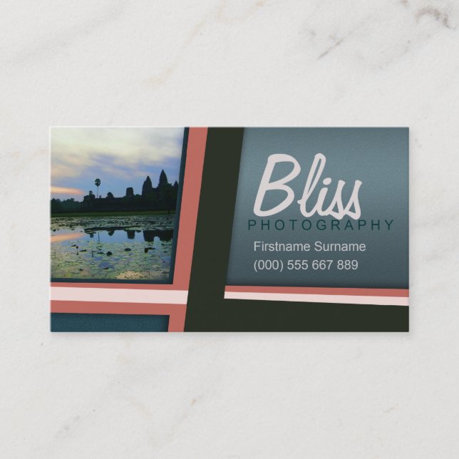 Travel Photography Stylish Modern photo template Business Card (Front)