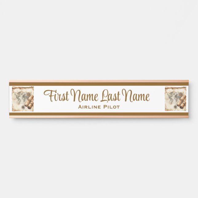 Travel Pilot Vacation Planner Name Plate (Front)