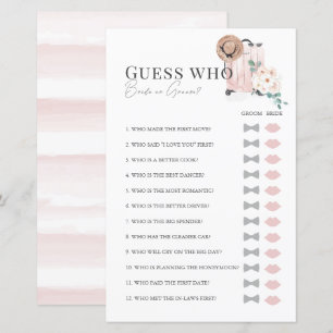 Travel Pink Suitcase Bridal Shower Guess Who