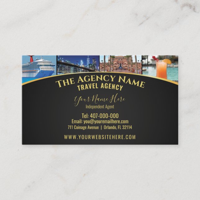 Travel Planner Agent Template Business Card (Front)