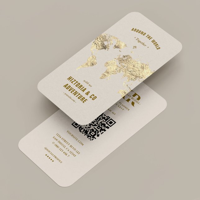 Travel Planner Map Adventure Tour Agency Sand Business Card (Creator Uploaded)