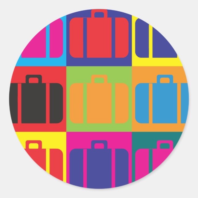 Travel Pop Art Classic Round Sticker (Front)