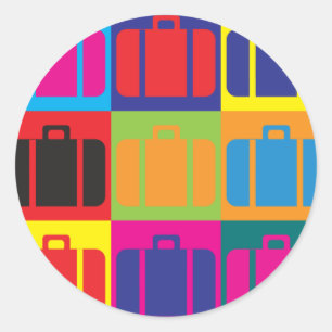 Travel Pop Art Classic Round Sticker