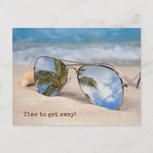 travel postcard tropical sunglasses