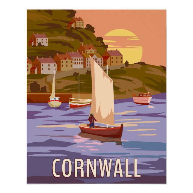 Travel Poster Cornwall, Vintage England (Front)