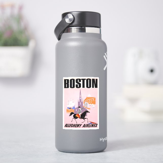 Travel Poster For Allegheny Airlines To Boston (HydroFlask)