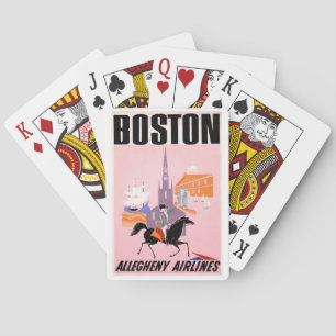 Travel Poster For Allegheny Airlines To Boston Playing Cards