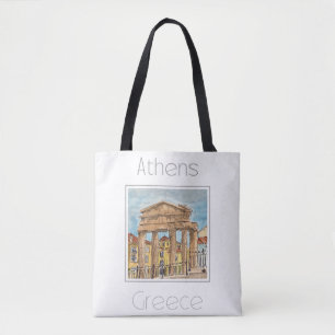 Travel Poster for Athens Greece Tote Bag