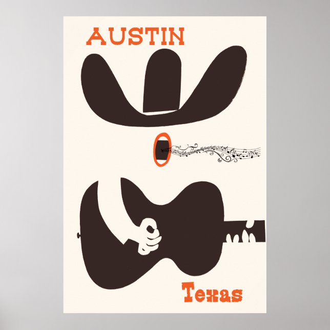 Travel Poster for Austin, Texas. (Front)