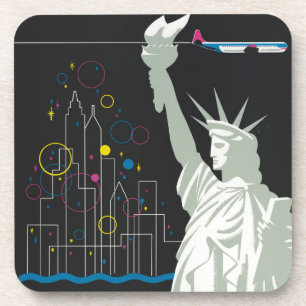 Travel Poster For Flying Northwest Airlines Coaster