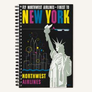 Travel Poster For Flying Northwest Airlines Notebook