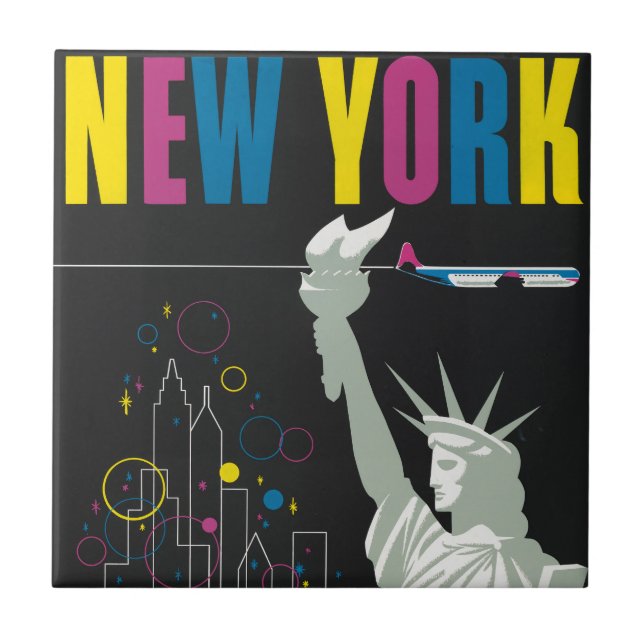 Travel Poster For Flying Northwest Airlines Tile (Front)