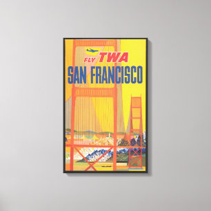 Travel Poster For Flying Twa To San Francisco Canvas Print
