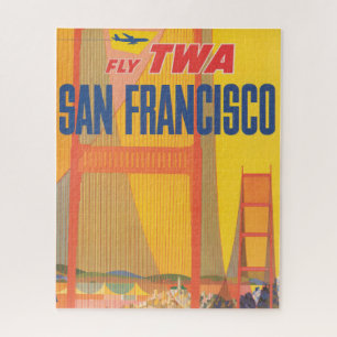 Travel Poster For Flying Twa To San Francisco Jigsaw Puzzle