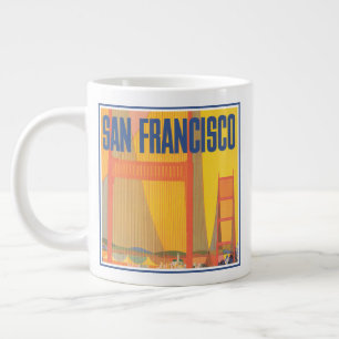 Travel Poster For Flying Twa To San Francisco Large Coffee Mug