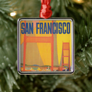 Travel Poster For Flying Twa To San Francisco Metal Tree Decoration