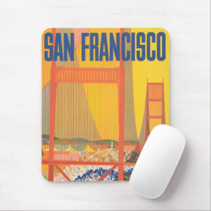 Travel Poster For Flying Twa To San Francisco Mouse Mat