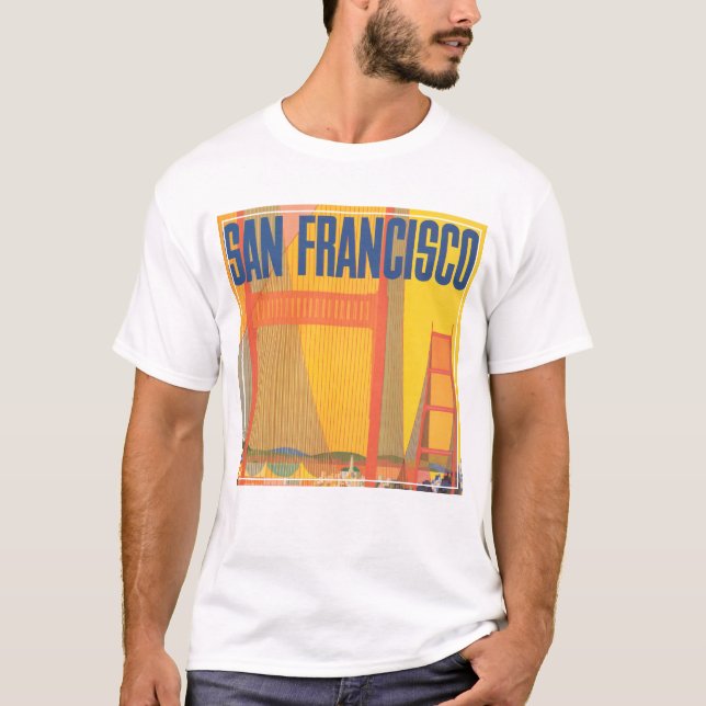 Travel Poster For Flying Twa To San Francisco T-Shirt (Front)