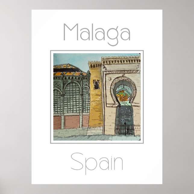 Travel poster for Malaga Spain (Front)