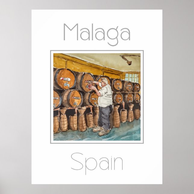Travel poster for Malaga Spain (Front)