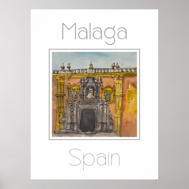 Travel poster for Malaga Spain (Front)