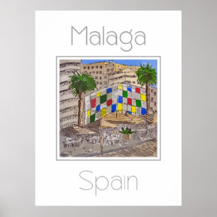 Travel poster for Malaga Spain