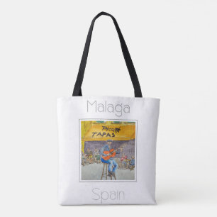 Travel Poster for Malaga Spain Tote Bag