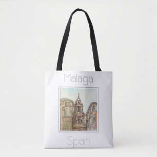 Travel Poster for Malaga Spain Tote Bag