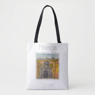 Travel Poster for Malaga Spain Tote Bag