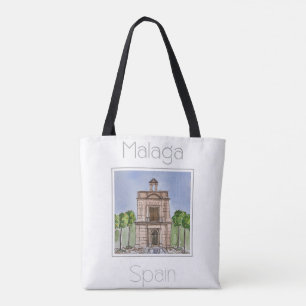 Travel Poster for Malaga Spain Tote Bag