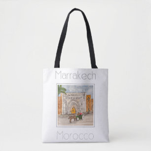 Travel Poster for Marrakech Morocco Tote Bag