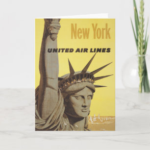 Travel Poster For New York, United Air Lines Card