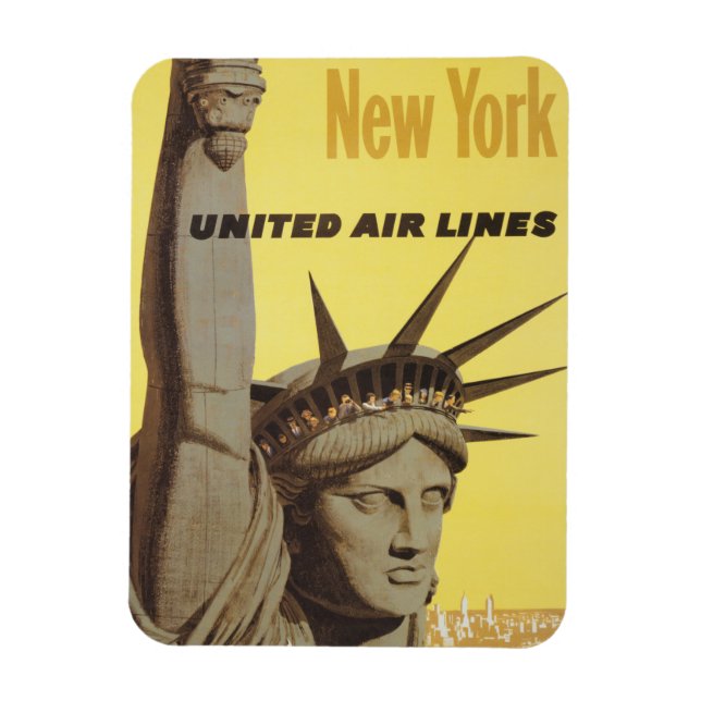 Travel Poster For New York, United Air Lines Magnet (Vertical)