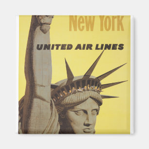 Travel Poster For New York, United Air Lines Magnet