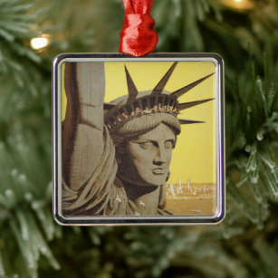 Travel Poster For New York, United Air Lines Metal Tree Decoration