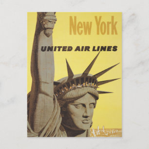 Travel Poster For New York, United Air Lines Postcard