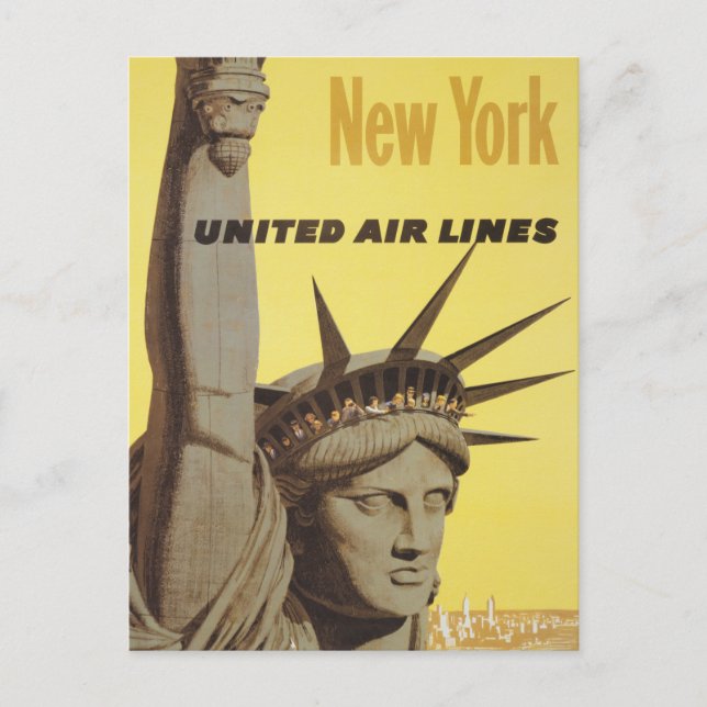 Travel Poster For New York, United Air Lines Postcard (Front)