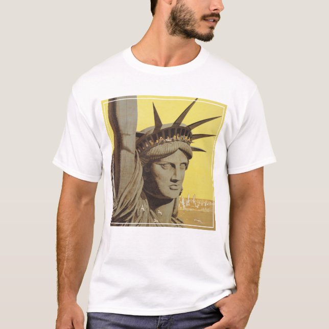 Travel Poster For New York, United Air Lines T-Shirt (Front)