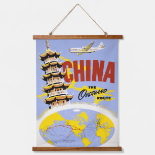 Travel Poster For Northwest Orient Airlines Hanging Tapestry