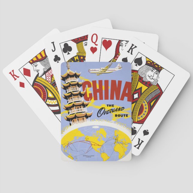 Travel Poster For Northwest Orient Airlines Playing Cards (Back)