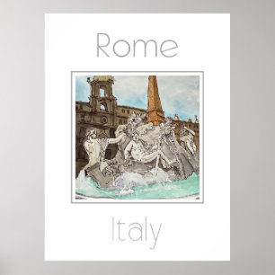 Travel poster for Rome Italy