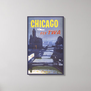 Travel Poster For Trans World Airlines Flights Canvas Print