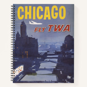 Travel Poster For Trans World Airlines Flights Notebook