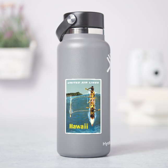 Travel Poster For United Air Lines To Hawaii (HydroFlask)