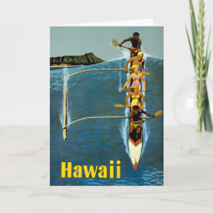 Travel Poster For United Air Lines To Hawaii Card