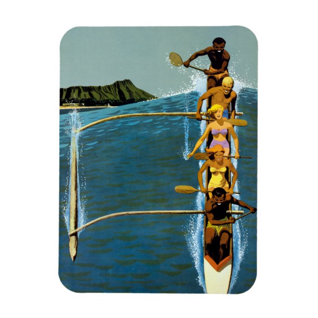 Travel Poster For United Air Lines To Hawaii Magnet (Vertical)