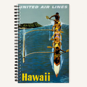 Travel Poster For United Air Lines To Hawaii Notebook