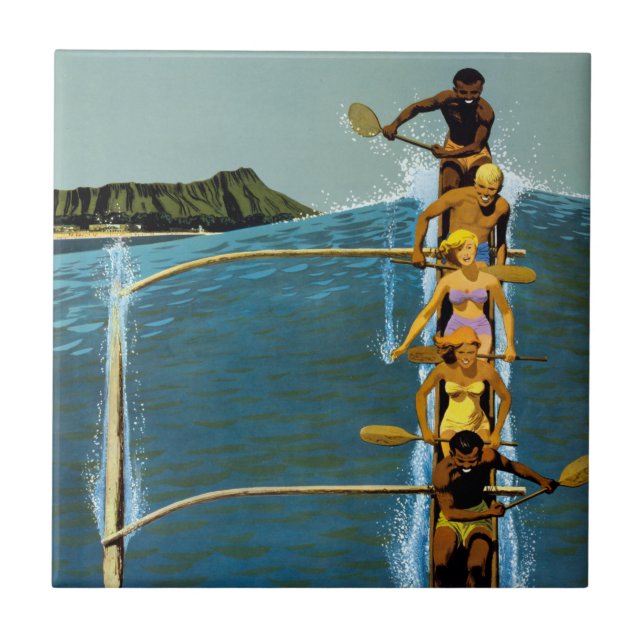 Travel Poster For United Air Lines To Hawaii Tile (Front)